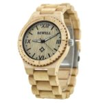 BEWELL Wood Men Quartz Wrist Watches With Roman Numerals