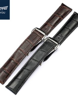 JEAYOU Men Genuine Leather Watch Strap Watch Band