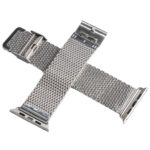 Silver/Black Shark Mesh Stainless Steel Apple Watch Band – Custom-Fit for Men & Women