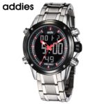 Top Luxury Brand Men Steel Strap Watches Men's Quartz Analog LED Clock