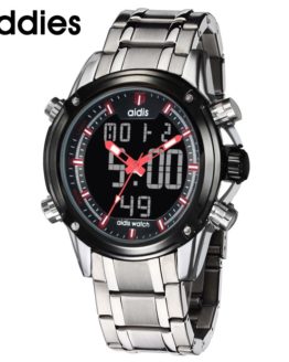 Top Luxury Brand Men Steel Strap Watches Men's Quartz Analog LED Clock