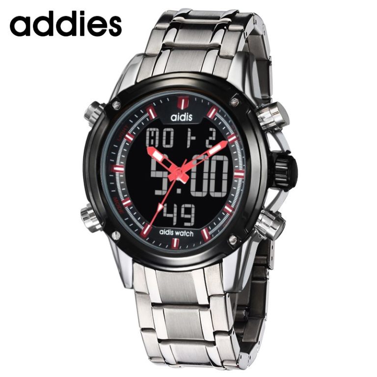 Top Luxury Brand Men Steel Strap Watches Men's Quartz Analog LED Clock