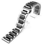 22mm Black Ceramic Watch Band with Brush Finish
