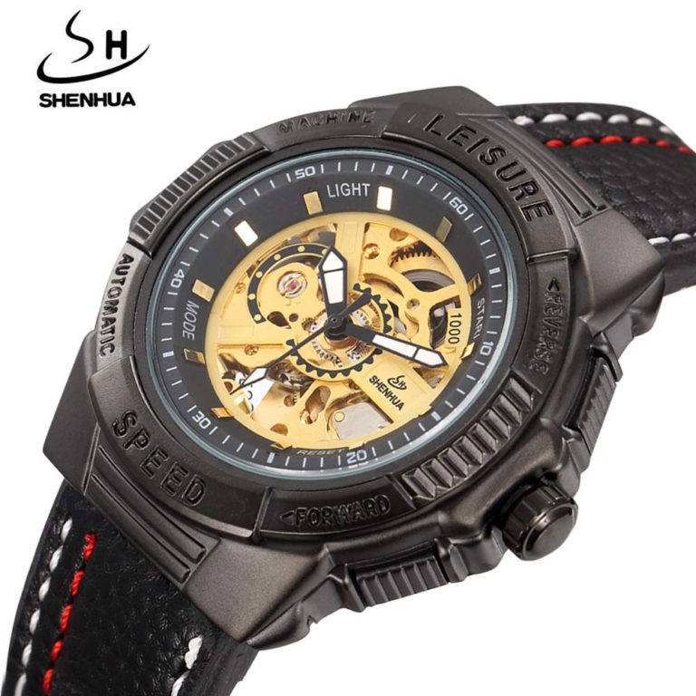 SHENHUA Luxury Men's Watches Fashion Sports Men Leather Band Automatic Mechanical Watches Skeleton Wrist Watch relogio masculino 1 SHENHUA Luxury Men's Watches Fashion Sports Men Leather Band