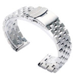 High Quality 20mm 22mm Black/Silver Solid Stainless Steel Watch Strap Band
