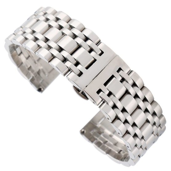 20mm 22mm 24mm Solid Stainless Steel Watch Band Strap Hidden Clasp