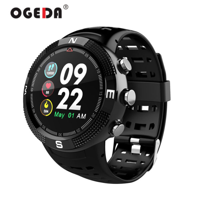OGEDA 2019 F18 Outdoor GPS Position Sports Smartwatch Men women IP68 waterproof compass Call Message Reminder Heart Rate BT 4.2 OGEDA 2019 F18 Outdoor GPS Position Sports Smartwatch Men women