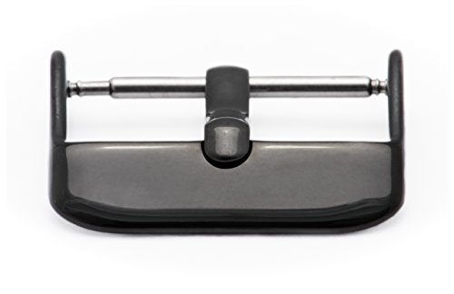 BARTON Watch Bands - Replacement Buckle - Choice of Color & Width - Black 22mm - Vacuum PVD Finish 1 BARTON Watch Bands - Replacement Buckle - Choice of Color & Width