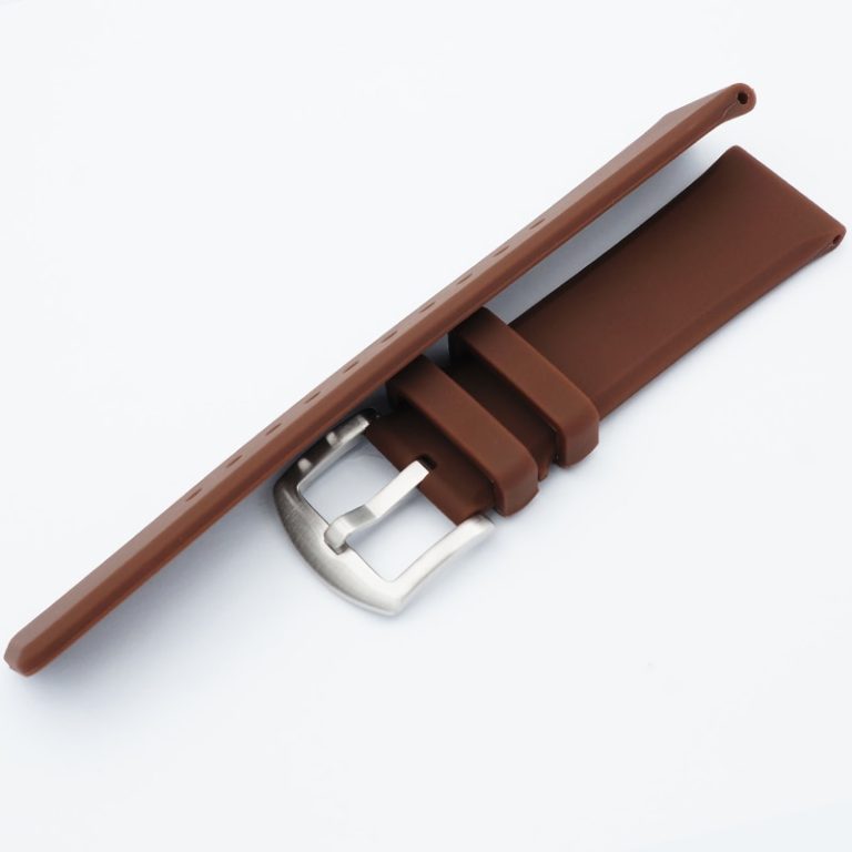 MAIKES New Rubber Watch Strap Brown 22mm Silicone Watch Band