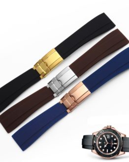 Hot Sale 20mm New Men Lady Black Strap for Clock Silicone Rubber Watch Band