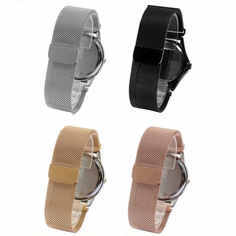 16 18 20 22 23mm Men Lady Silver Black Gold Rose Gold Mesh Milanese Loop Steel Bracelet Wrist Watch Band Strap Belt Magnetic End 1 Men Lady Silver Black Gold Rose Gold Steel Bracelet Wrist Watch Band Strap