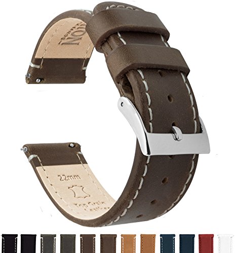 Barton Quick Release Top Grain Leather Watch Band Strap - Choose Color