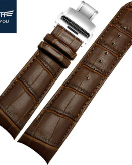 JEAYOU New Watch Strap Brown Watchbands Genuine Leather Band Watch