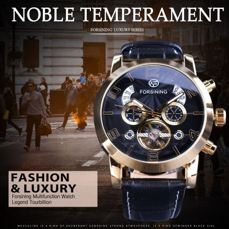 Forsining Golden Bezel Tourbillion Men Watch Fashion Self Winding Automatic Wrist Watch Male Clock Top Brand Mechanical Luxury 2 Forsining Golden Bezel Tourbillion Men Watch Fashion Self Winding Automatic