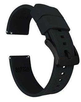 Barton Elite Silicone Watch Bands - Black Buckle Quick Release