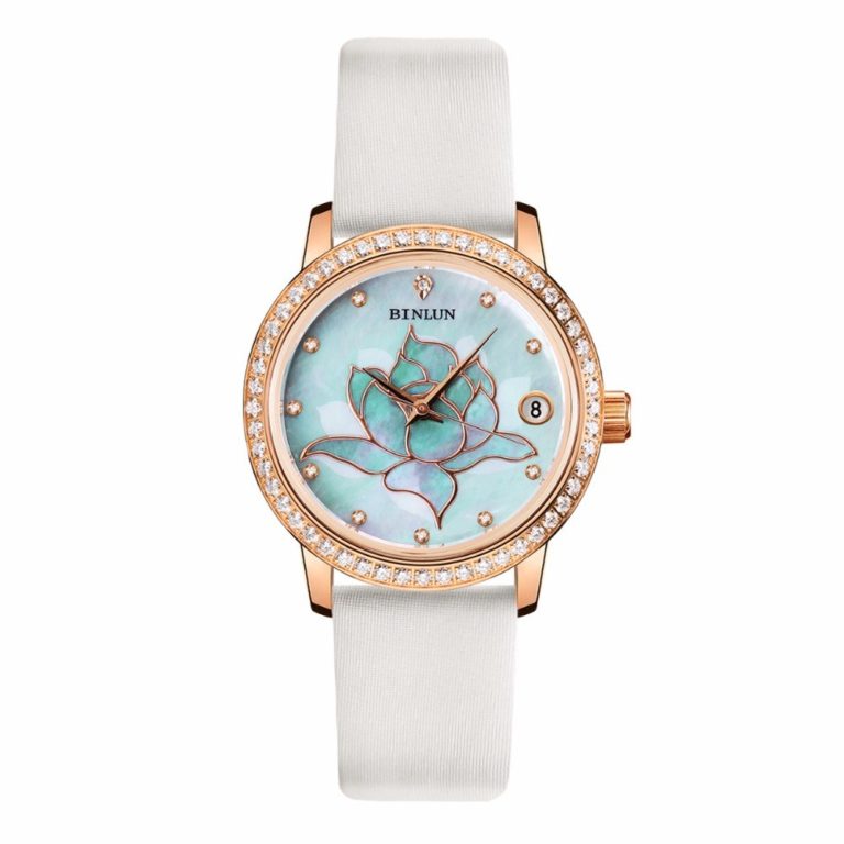 BINLUN Season Series Diamond Case Automatic Women's Watch Luxury 21 Jewel Engine Women Watch Elegant Women Automatic Wrist Watch BINLUN Season Series Diamond Case Automatic Women's Watch