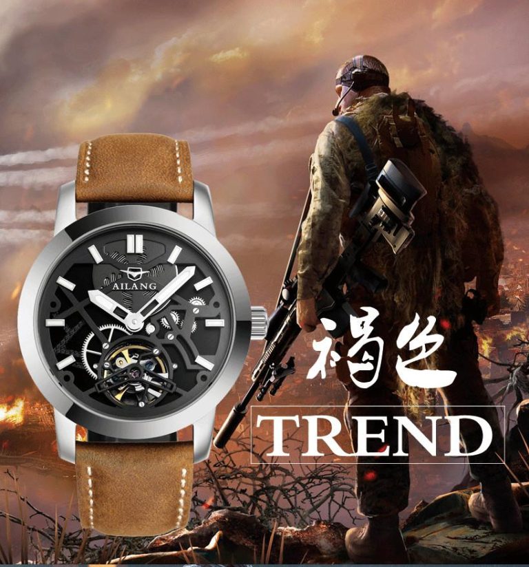 Cool AILANG Men 3D Transparent Designer Skeleton Watches