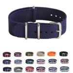 Premium Canvas Fabric Watch Bands Ballistic Nylon Straps Width,Navy Blue