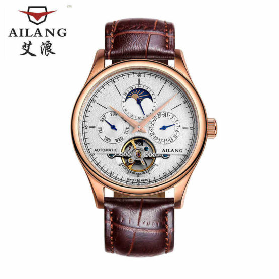 AILANG Business Designer Men Dress Watches Auto Self-wind Leather Wrist watch