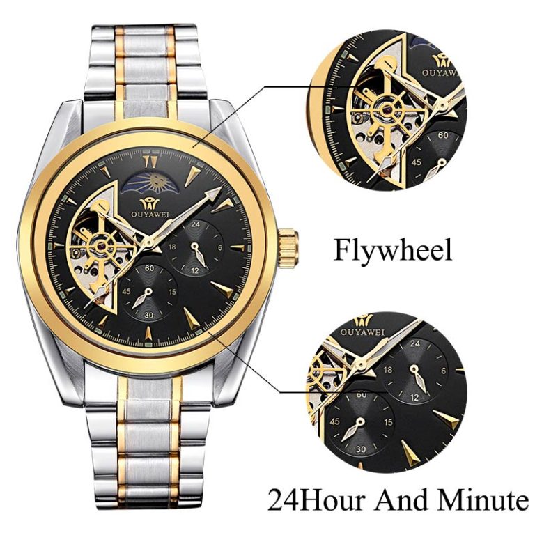 OUYAWEI GOLD Mechanical Wrist Mens Watch Top Brand Luxury Automatic Clock Men 22mm Stainless Steel Skeleton Reloj Hombre 2 Timeless Craftsmanship – OUYAWEI Mechanical Watch for Men, Luxury Skeleton Automatic