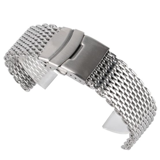 18mm 20mm 22mm Stainless Steel Mesh Watch Band Silver For Mens Wrist Watch