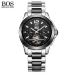 ANGELA BOS Ceramics Stainless Steel Skeleton Automatic Watch