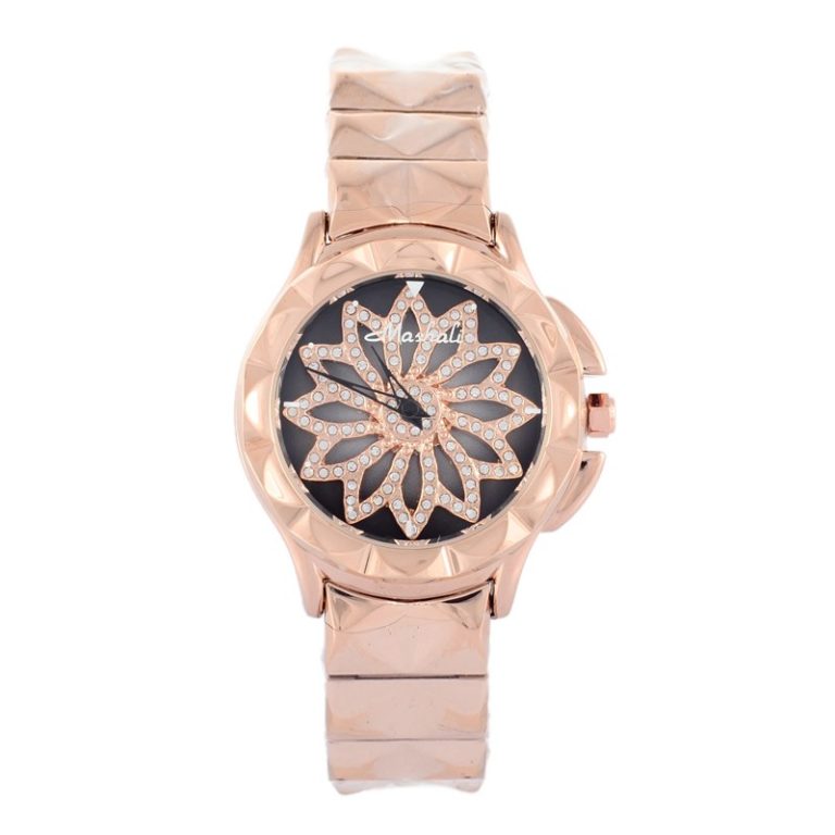 GOOD LUCK Floral Rotation Watch Women Crystals Watches Heavy Metals Students Steel Wrist watch Relojes Diamond Montre Femme W064 2 GOOD LUCK Floral Rotation Watch Women Crystals Watches