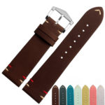 20 22mm Man Lady Cowhide Suede Leather Watch Band Strap