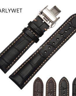 CARLYWET Man Lady Real Calf Leather Handmade Black Brown Wrist Watch Band