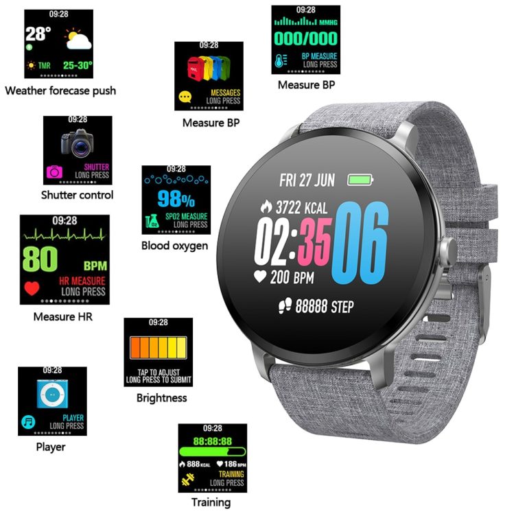 ADORARE V11 Smart watch IP67 waterproof Tempered Glass Activity Fitness