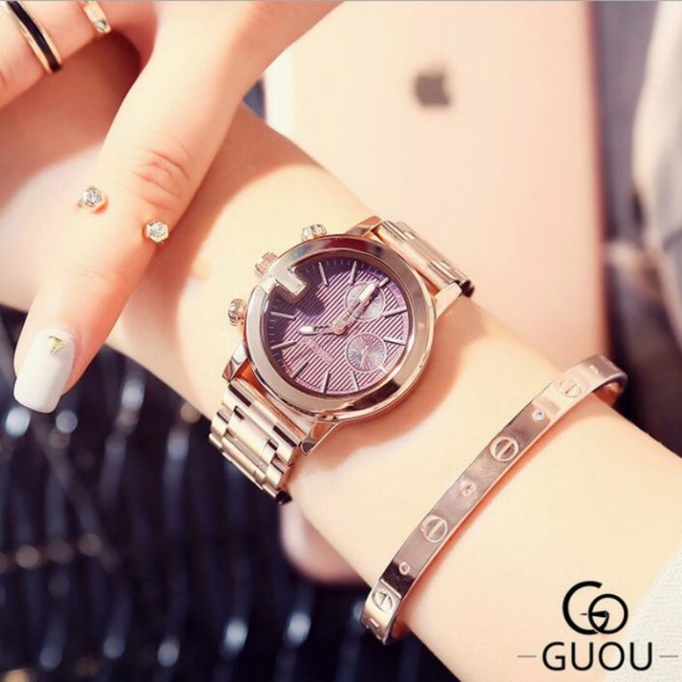 GUOU Brand Luxury Rose Gold Women Watches Fashion Women's Watches Full Stee Ladies Watch Clock bayan kol saati relogio feminino 2 GUOU Brand Luxury Rose Gold Women Watches Fashion