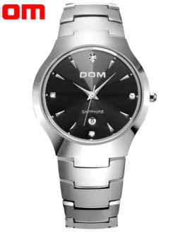 DOM watch men tungsten steel Luxury Top Brand Wrist 30m waterproof