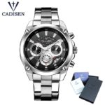 Top Brand Luxury CADISEN Mens Watch Full Steel Sport Watches Fashion Quartz Military Wrist Watch Relogio Masculino Waterproof