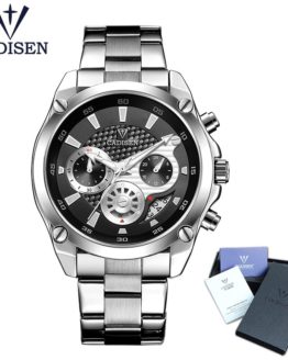 Top Brand Luxury CADISEN Mens Watch Full Steel Sport Watches Fashion Quartz Military Wrist Watch Relogio Masculino Waterproof