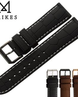 MAIKES New Arrival Black Silicone Band 20mm 22mm Watch