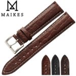 MAIKES HQ Genuine Alligator Leather Strap Watch Band Belt