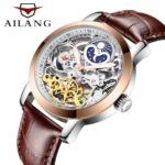 Skeleton Tourbillon Mechanical wind Men Watch AILANG Famous brand