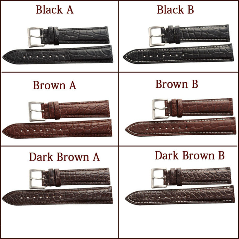 MAIKES 14mm-24mm HQ Genuine Alligator Leather Strap Watch Band