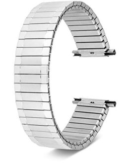 Men’s Stainless Steel Stretch Watch Band, Flex Radial Expansion Replacement Strap