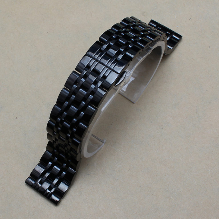 14mm 16mm 18mm 20mm 22mm New Mens Black Solid Stainless Steel Mens Metal Watch Band Bracelet Strap For Smart watch New Mens Black Solid Stainless Steel Mens Metal Watch Band Bracelet Strap