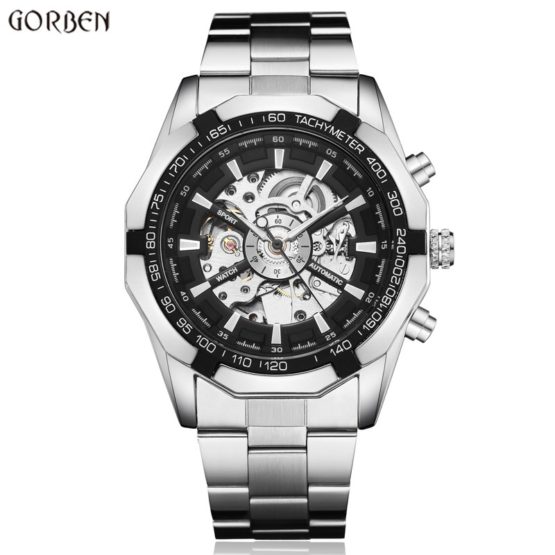 Hot Sale Luxury Luminous Automatic Mechanical Skeleton Dial Stainless Steel