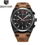 Benyar Men Watch Top Brand Luxury Male Leather Waterproof Sport