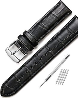 iStrap 20mm Genuine Calf Leather Watch Band Alligator Grain Padded