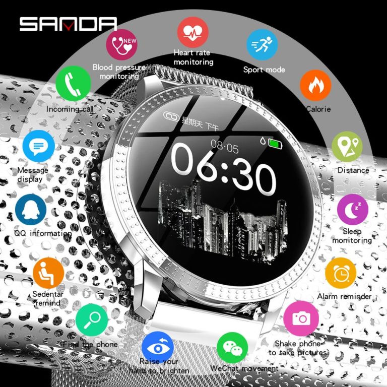 Fashion Sport Smart Watch Women Waterproof Heart Rate Monitor