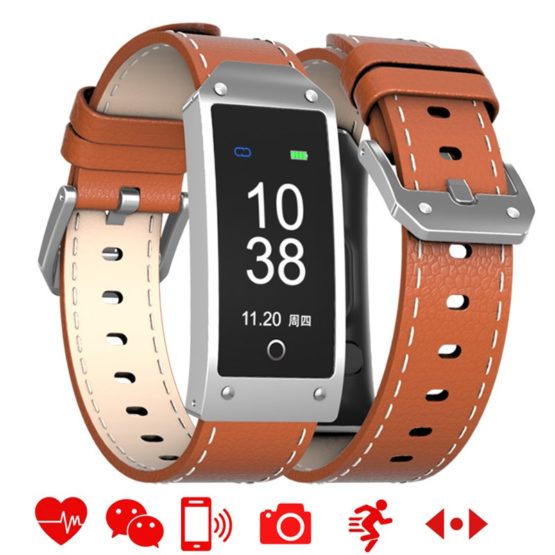 LED Touch Smart Watch Men Fashion Multifunction Bluetooth Leather Bracelet