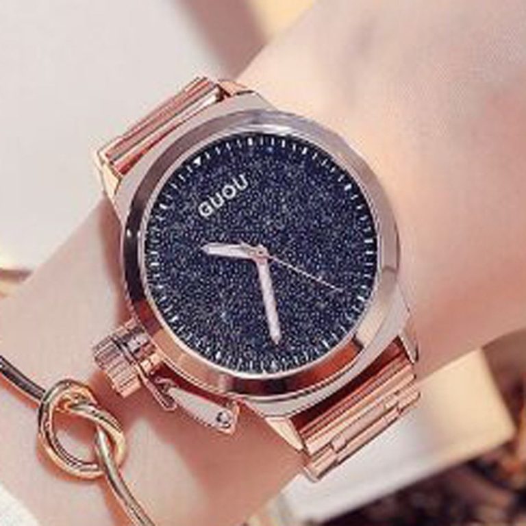 GUOU Rose Gold Ladies Watch Fashion Women's Watches Stainless Steel Wrist Watches For Women Clock Women relogio feminino saat GUOU Rose Gold Ladies Watch Fashion Women's Watches Stainless Steel