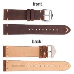 EACHE 20mm Genuine Leather Watch Band Brown