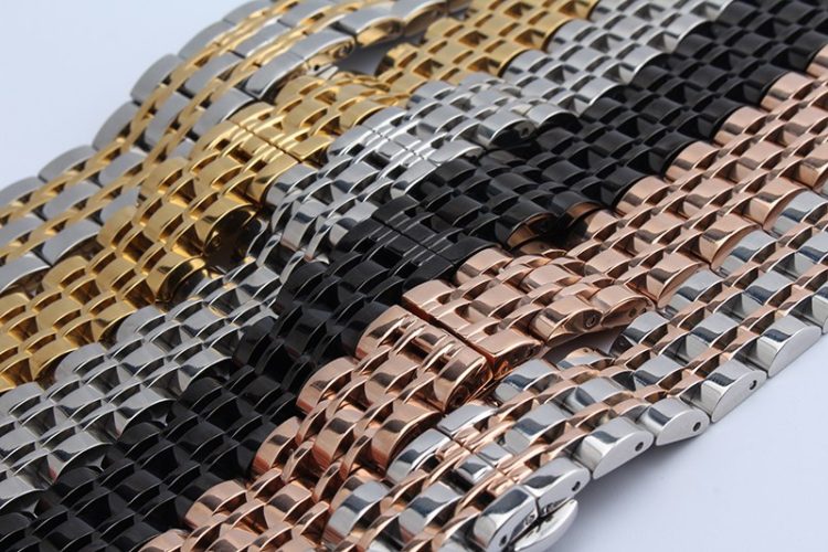 new Black Metal Watchband Waterproof Divers Watch Strap Band Size 14mm 16mm 18mm 20mm For brand men watches common straight end new Black Metal Watchband Waterproof Divers Watch Strap Band
