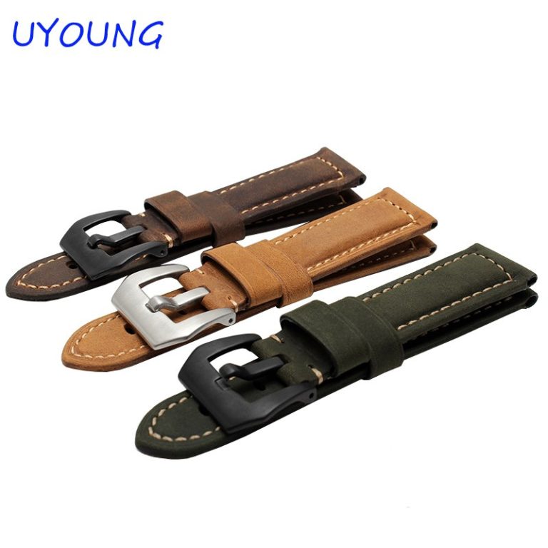 Quality Genuine Leather Watchband For Garmin Fenix 3 26mm Mens