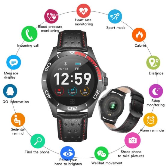Bluetooth Smartwatch for Android IOS Sport Watch Men Heart Rate Monitor